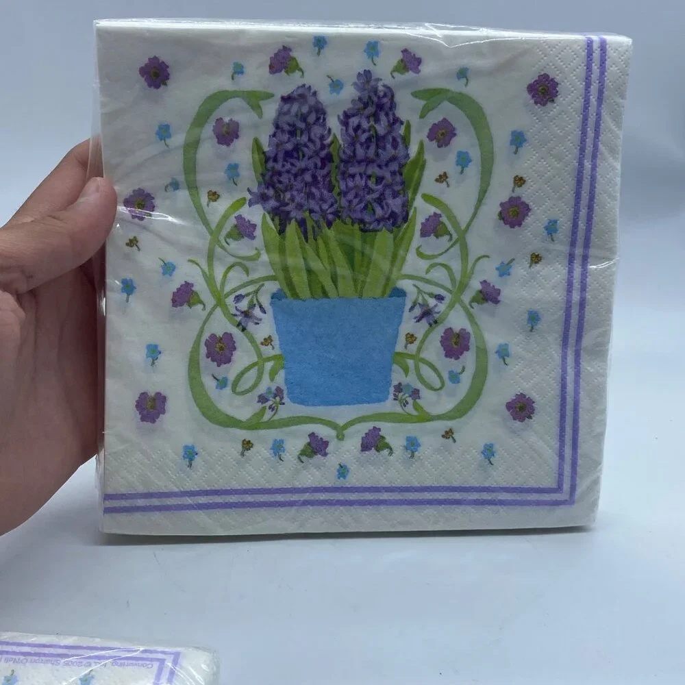 Every Occasion Purple Hyacinth 2-Ply Luncheon and Beverage Napkins 20 Count Each